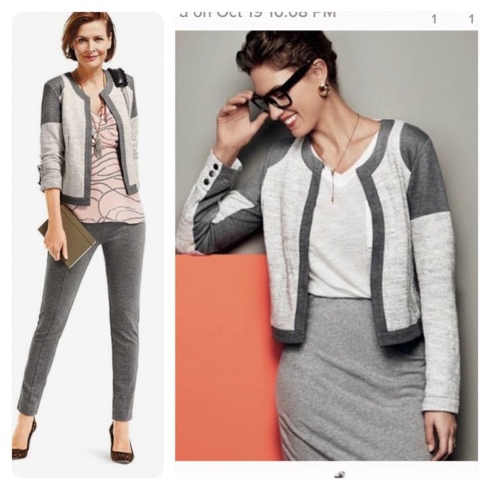 CAbi 211 Medium Shrunken Moto Blazer Jacket